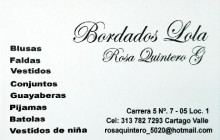 Bordados Lola - Rosa Quintero, Cartago - Valle del Cauca